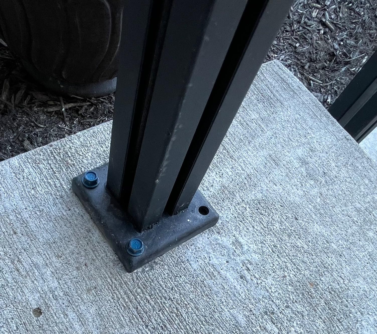 4-Step Outdoor Stair Handrail Kit, Heavy Duty Aluminum Alloy Adjustable Height with Powder Coated Black Metal Finish Complete Installation Hardware & Tools Included for Concrete Porch Deck Brick customer photo 2