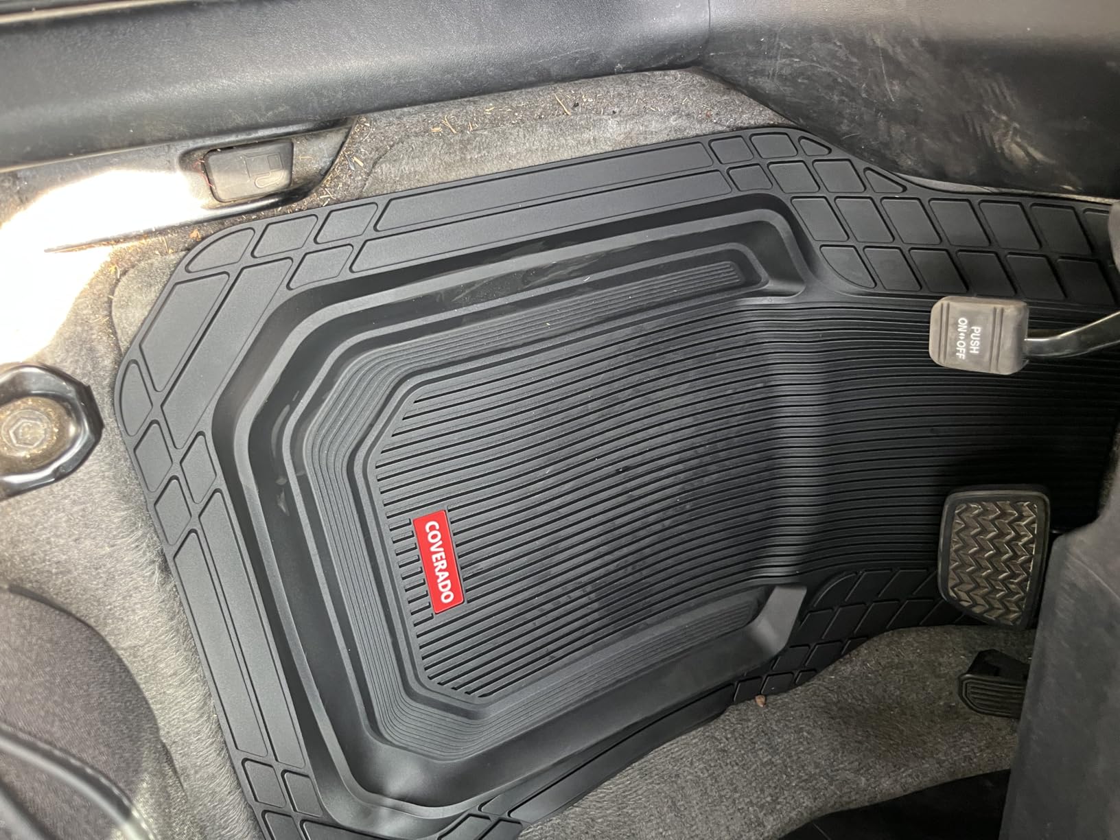 Coverado Car Floor Mats Full Set Heavy-Duty PVC with Silver Metallic Heel Pad customer photo 1