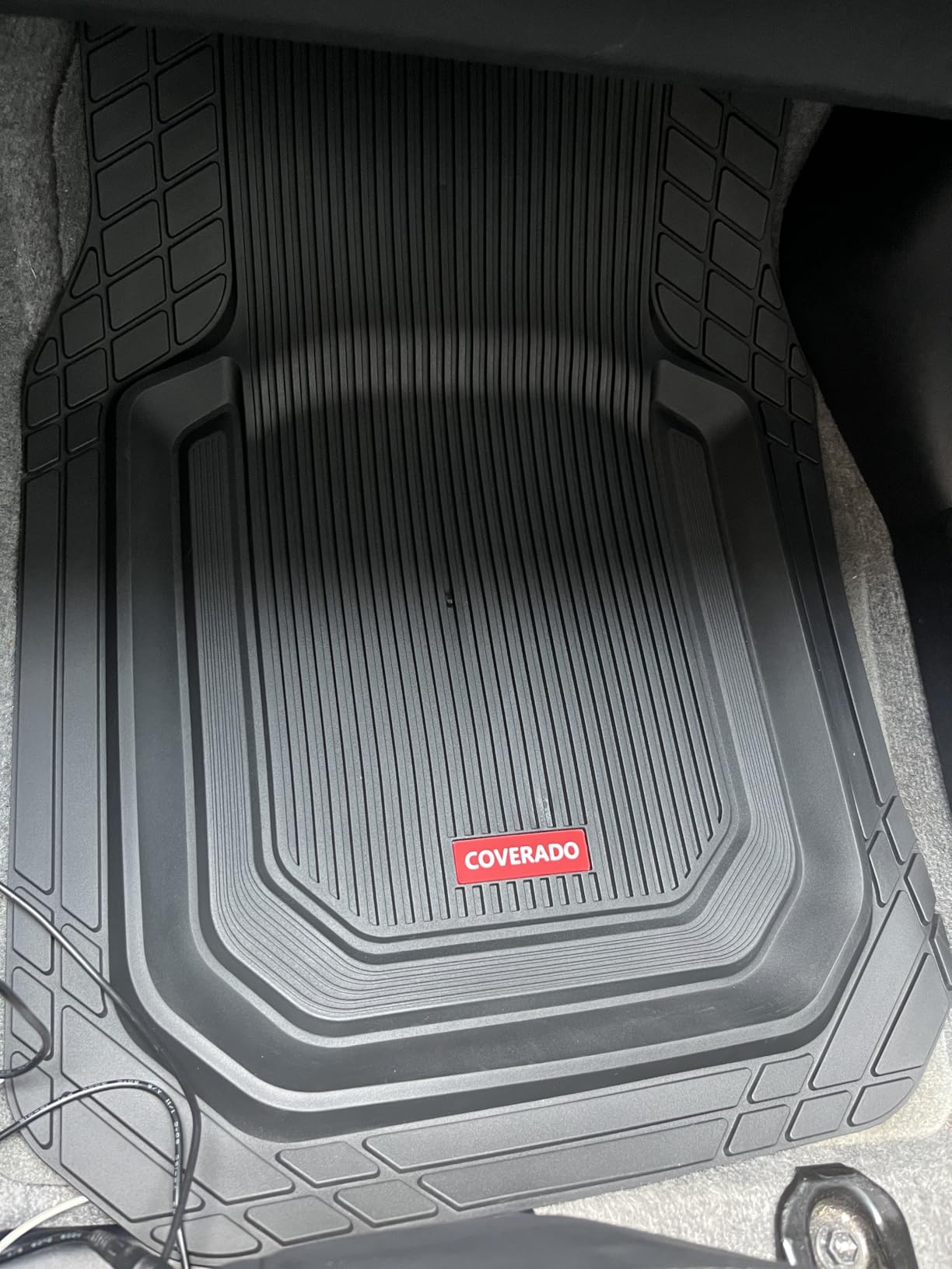 Coverado Car Floor Mats Full Set Heavy-Duty PVC with Silver Metallic Heel Pad customer photo 2