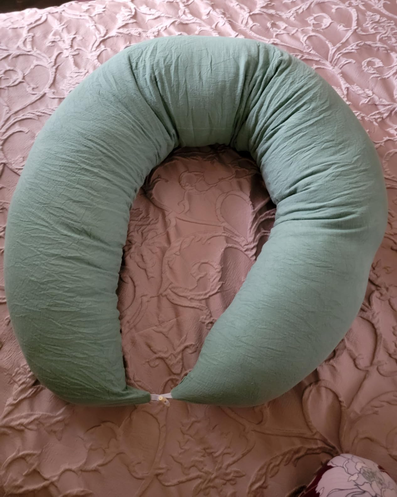 Pregnancy Pillow for Side Sleeping, 74 Inch C Shaped Long Body Pillow, Sleep Bolster Pillow, Maternity Body Pillow with Removable Cover, Soft and Supportive, Black-Gray customer photo 1