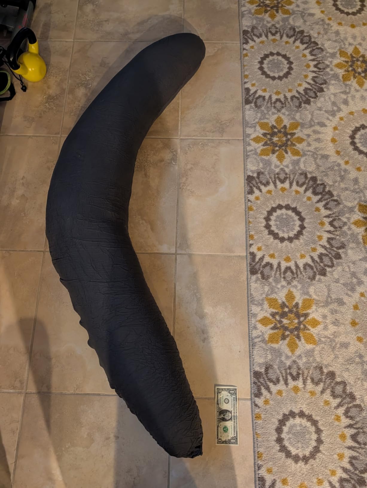Pregnancy Pillow for Side Sleeping, 74 Inch C Shaped Long Body Pillow, Sleep Bolster Pillow, Maternity Body Pillow with Removable Cover, Soft and Supportive, Black-Gray customer photo 2