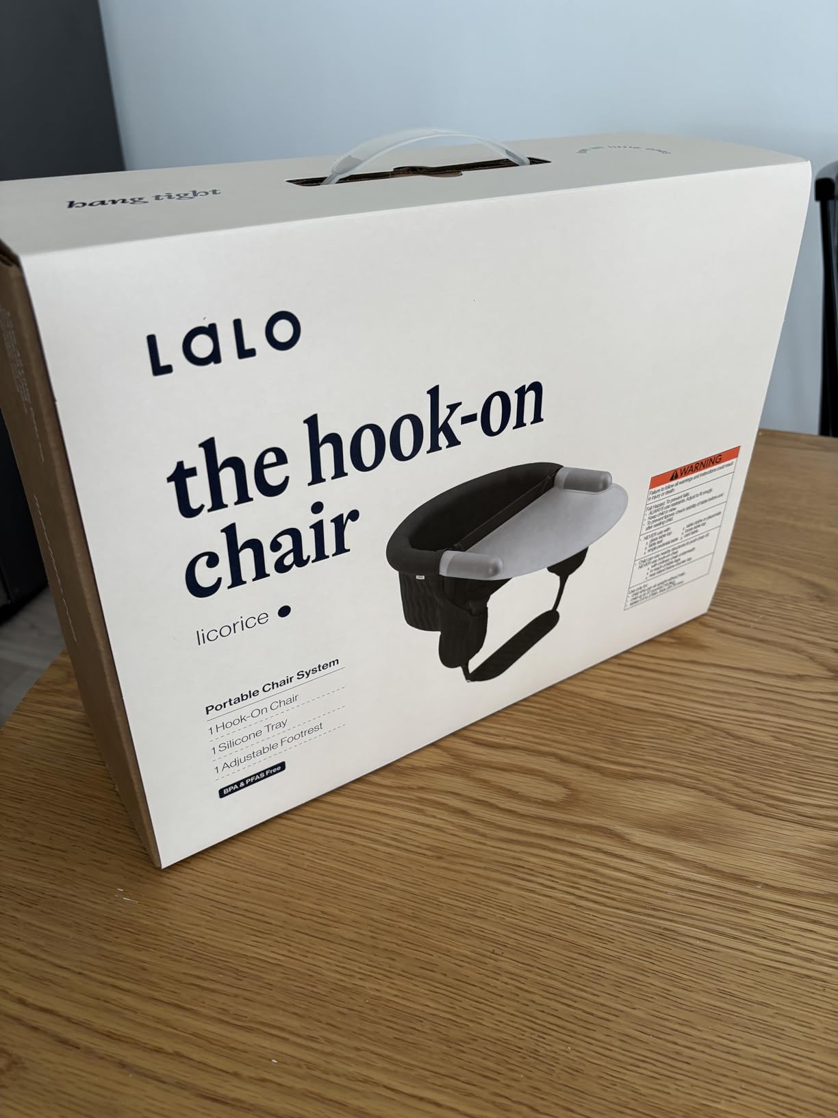 Lalo - The Hook-On Chair with Tray and Footrest - Portable High Chair for Babies and Toddlers up to 37lbs - Compact, Easy-to-Use Design - Fits Tables 0.8'' to 3.5'' Thick - Travel Bag Included customer photo 2