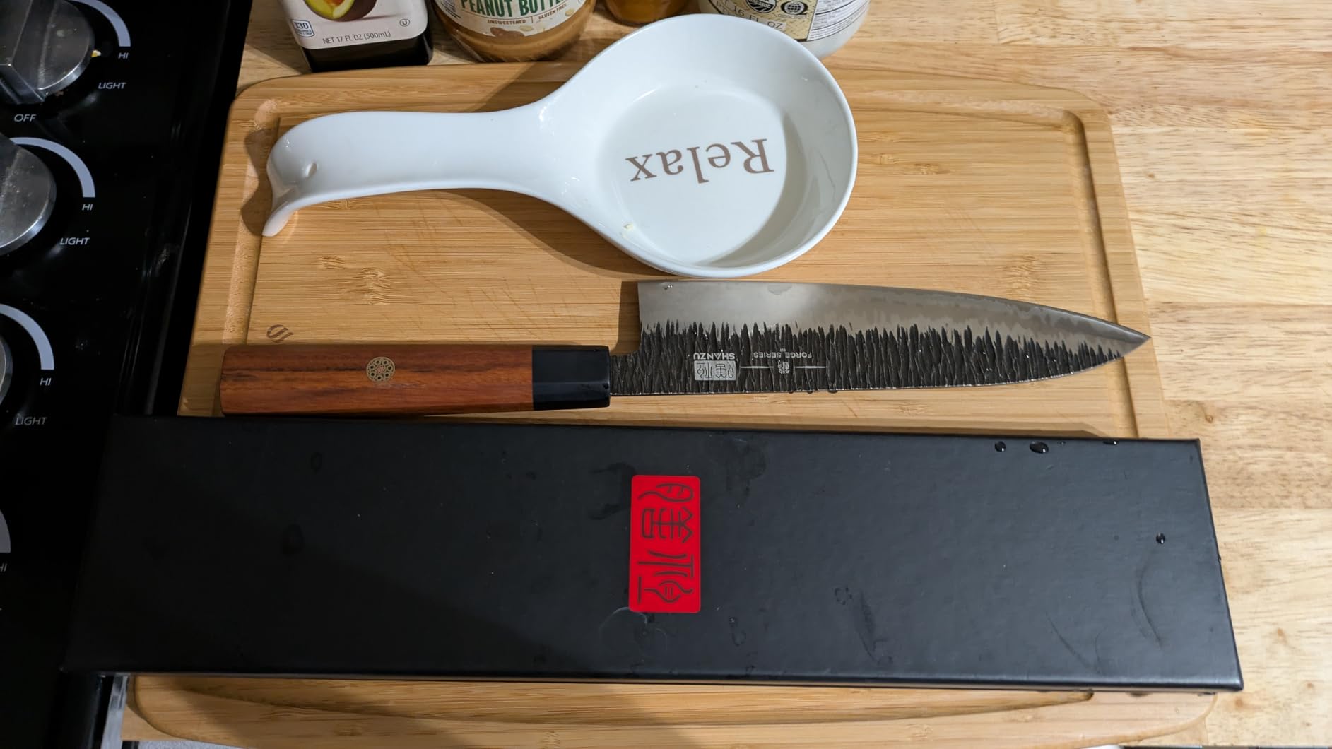 SHAN ZU 8 Inch Japanese Chef Knife, Hand Forged Gyuto Knife 9 Layers High Carbon 10CR15MOV Steel Kitchen Knife Ultra Sharp & Durable Professional Japanese Sashimi Knife with Ergonomic Rosewood Handle customer photo 1