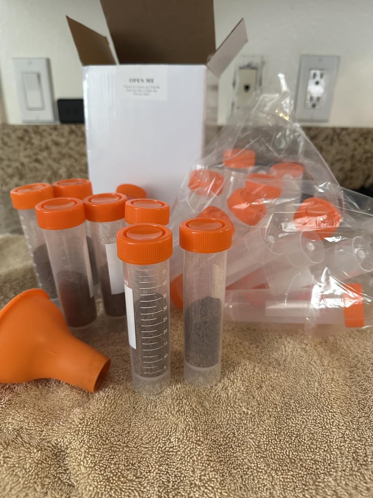 20Pcs Single Dose Coffee Bean Storage Tubes with Stand & Hopper - Plastic Airtight Coffee Bean Cellar, Espresso Coffee Dosing Vials with Scales and Write Marks for Ground Coffee Spices Loose Tea, 17g customer photo 1