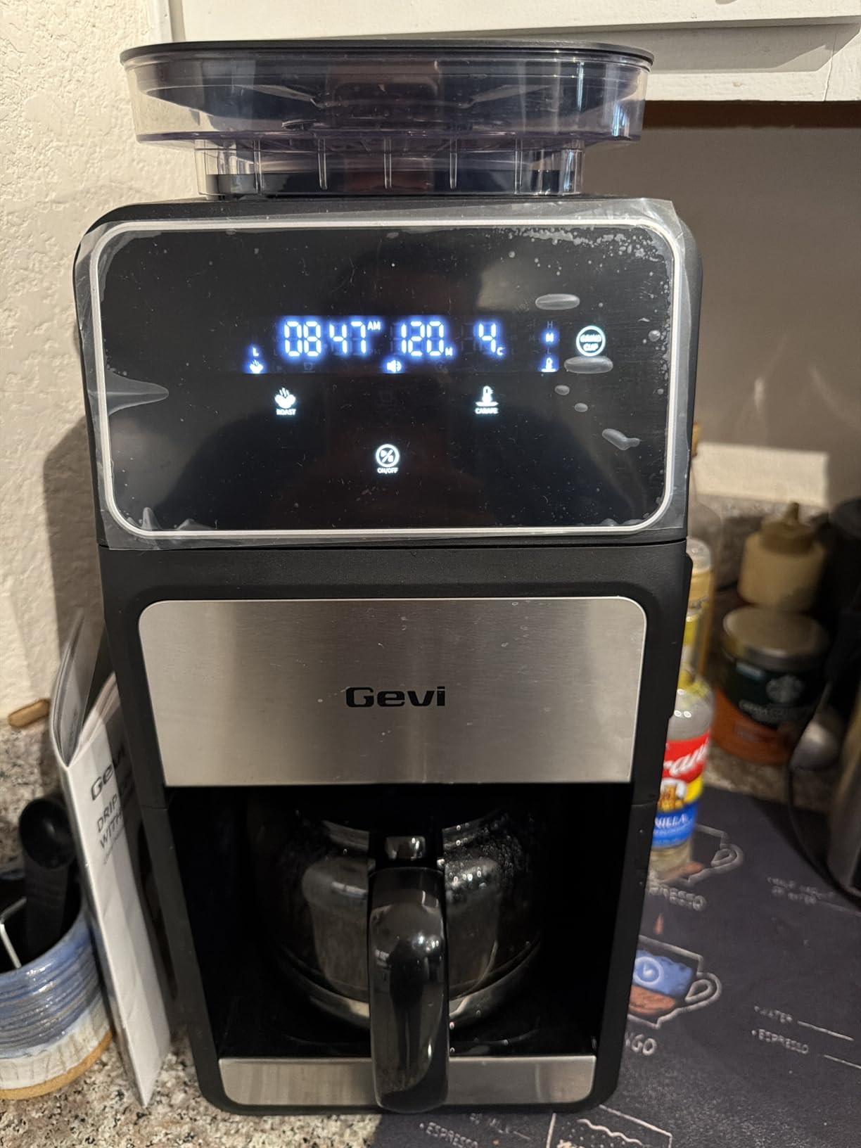 Gevi 10 Cup Drip Coffee Maker with Built-in Grinder, Grind & Brew Burr Combo Coffee Machine with Touch Screen, Programmable, 4-Hour Warm Plate, Permanent Filter, Coffee Carafe customer photo 1