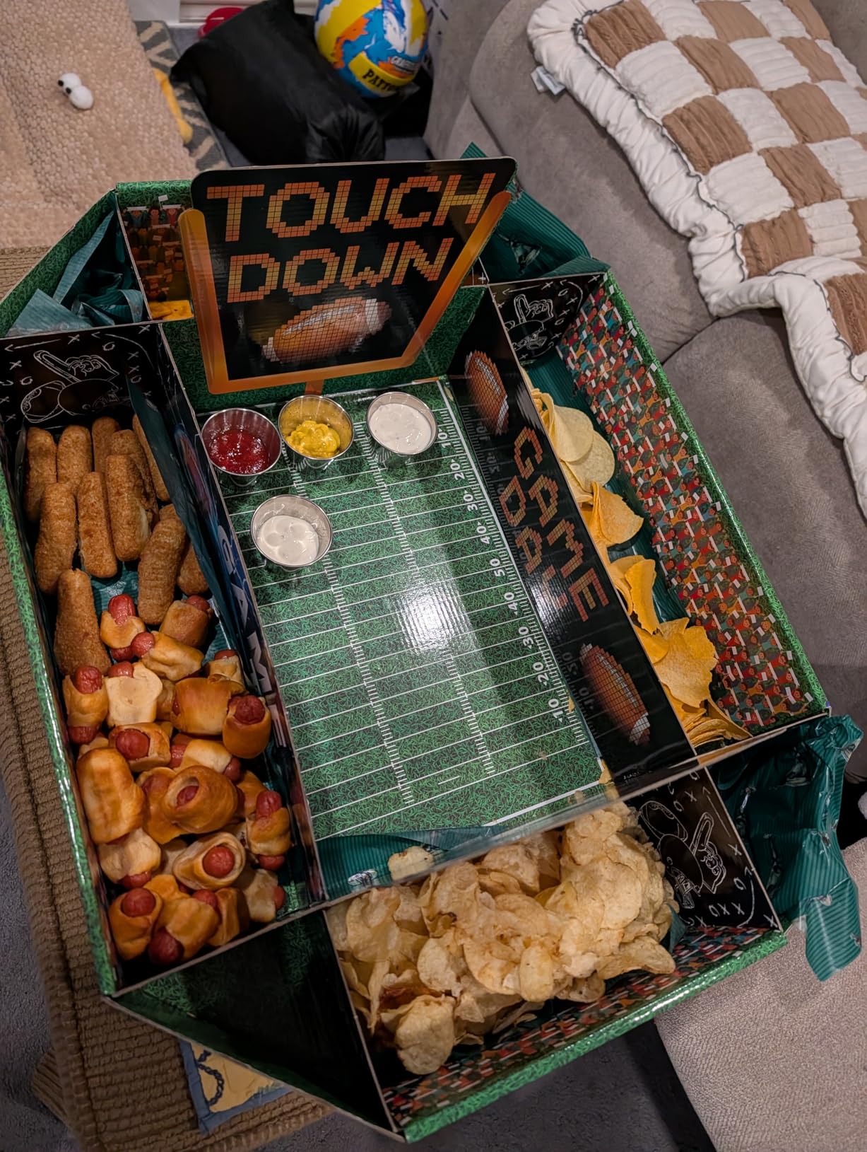 Football Party Supplies Food Tray - 25 x 20 Inch Large Snack Stadium, Serving Tray for Super Bowl Party - Football Party Decorations with Food Display for Game Day customer photo 1