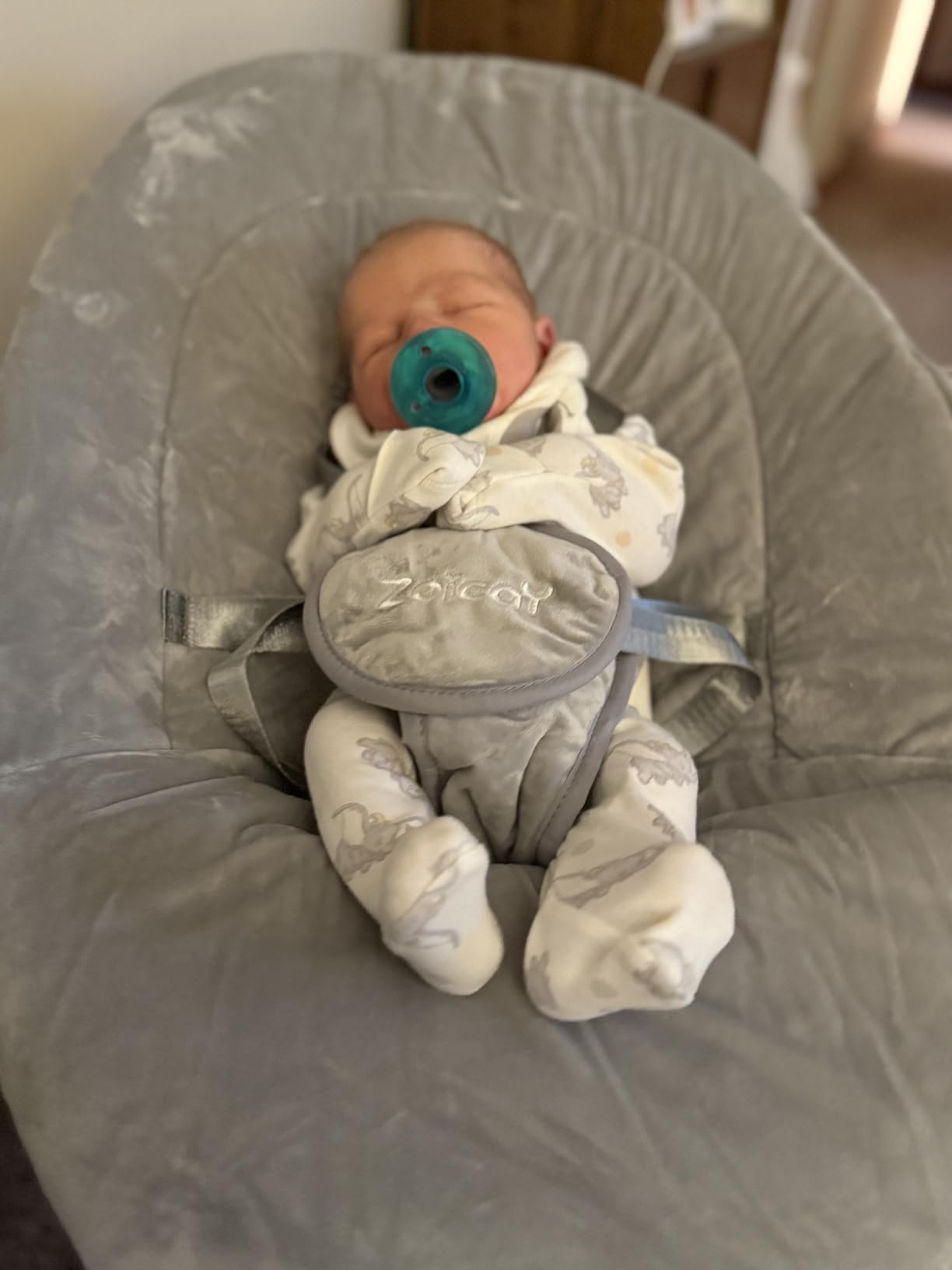 Zoicay Baby Swing, Baby Swings for Infants with 3 Modes & 5 Speeds, BT Enabled App & Remote Control, Electric Swing - 6 Lullabies and 3 Timer Setting, 2 Seat Positions and 5-Point Harness Swing (White) customer photo 2