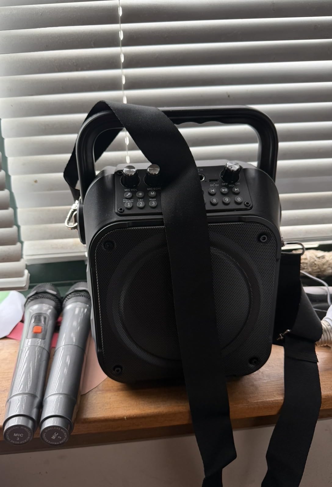 Karaoke Machine, Portable Bluetooth Speaker with 3 Wireless Microphones for Adults & Kids with Lights, Karaoke Microphone with PA System Supports USB/TF/FM/AUX customer photo 2
