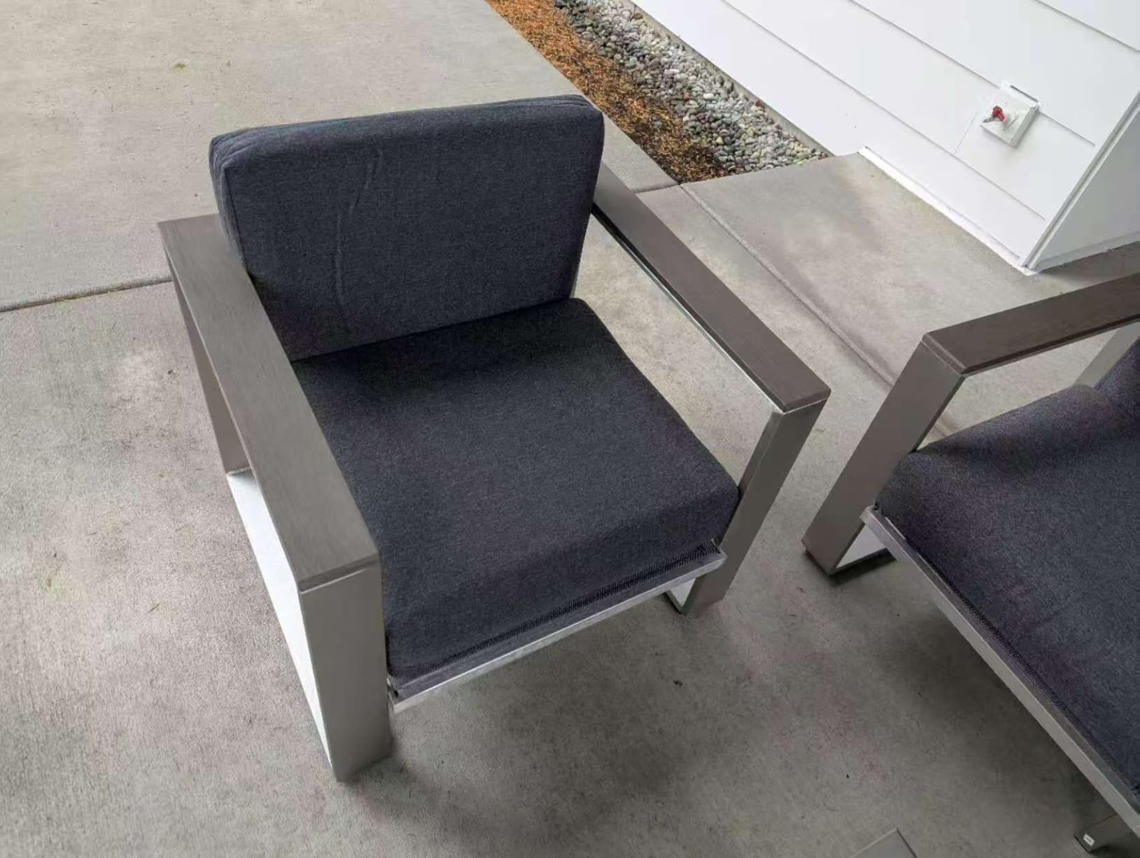 Aluminum Outdoor Patio Furniture Set, 7 Seats Outdoor Patio Conversation Sets with Ergonomic Seat and Wide Washable Thick Cushions, Modern Patio Sectional Furniture for Balcony, Porch (Gray) customer photo 2