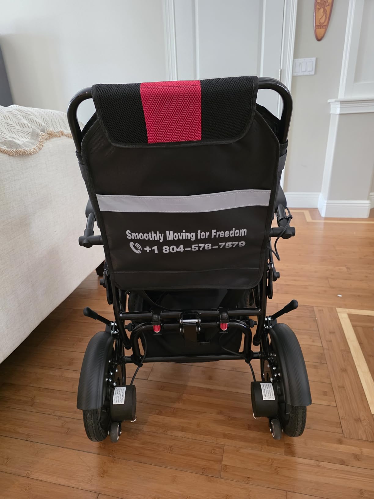 Electric Wheelchairs for Adults Foldable 36LBS Lightweight, 15 Miles Travel Range& Max Support 350 LBS, 500W Brushless Motors Power Motorized for Seniors& LED Light& Airline Approval-Red Style customer photo 2