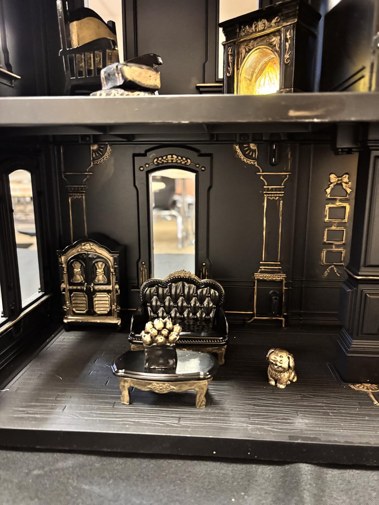 Dollhouse Furniture Set, 38 Pcs Miniature Doll House Accessories with Dogs and Cat, Kitchen Bedroom Living Room Bathroom Furniture customer photo 2