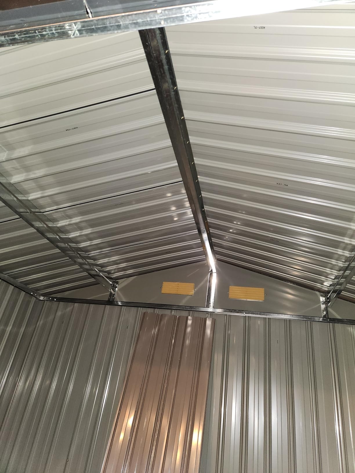IRONCK 10x8FT Outdoor Storage Shed with Breathable Vent, Galvanized Steel Metal Tool Shed with Lockable Doors for Yard Bins/Generator/Wheelbarrow Garden Storage, Brown customer photo 1