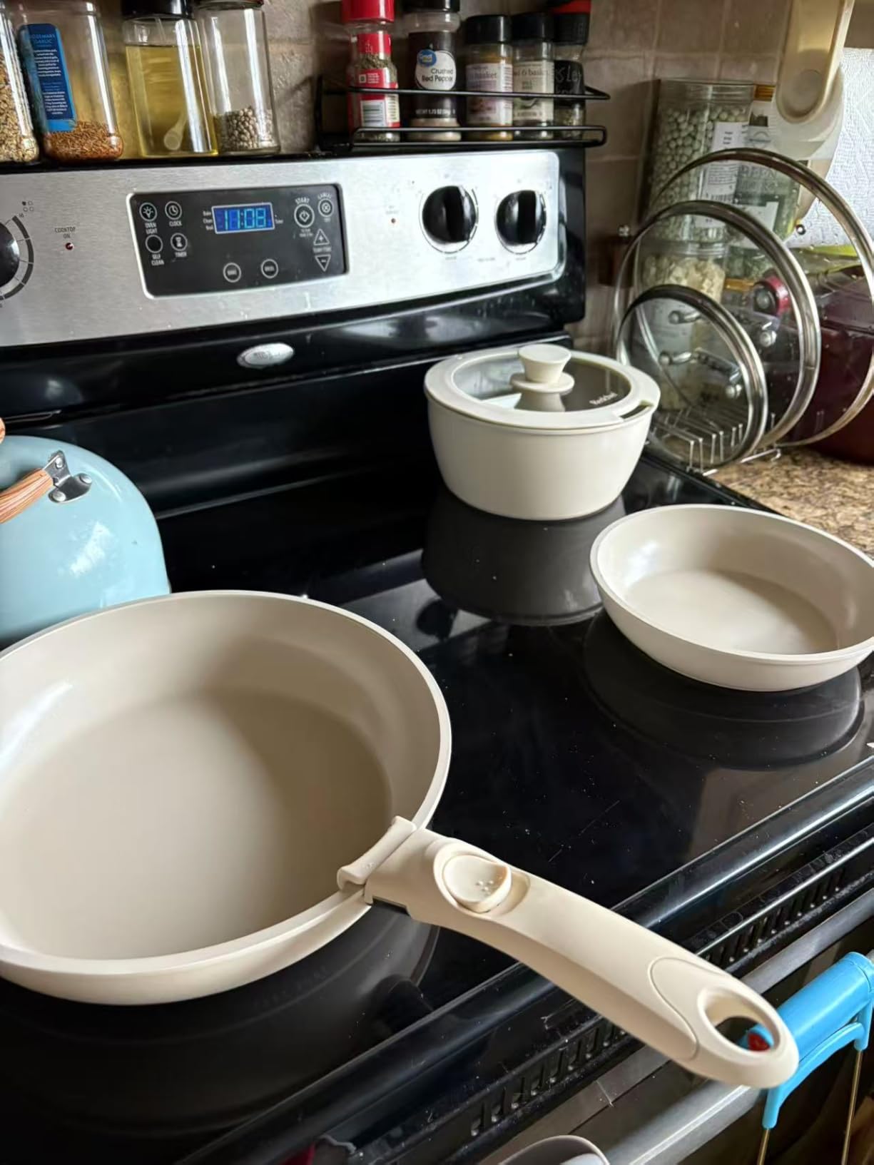 Redchef Truly Non Toxic Pots and Pans Set Non Stick, Upgraded Ceramic Pan and Pot Set, PFAS PTFE PFOA PFOS Free, Kitchen Cookware Set with Detachable Handle, RV Camping with Frying Pans Set customer photo 2