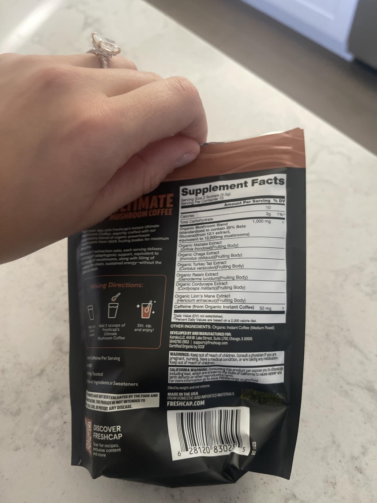 Premium Organic Mushroom Coffee - 12,000mg Fruiting Body Extract with 29% Beta-Glucans - Smooth Tasting, 3rd-Party Tested Nootropic for Clean Energy, No Jitters, Focus & Immune Support (15 Servings) customer photo 1