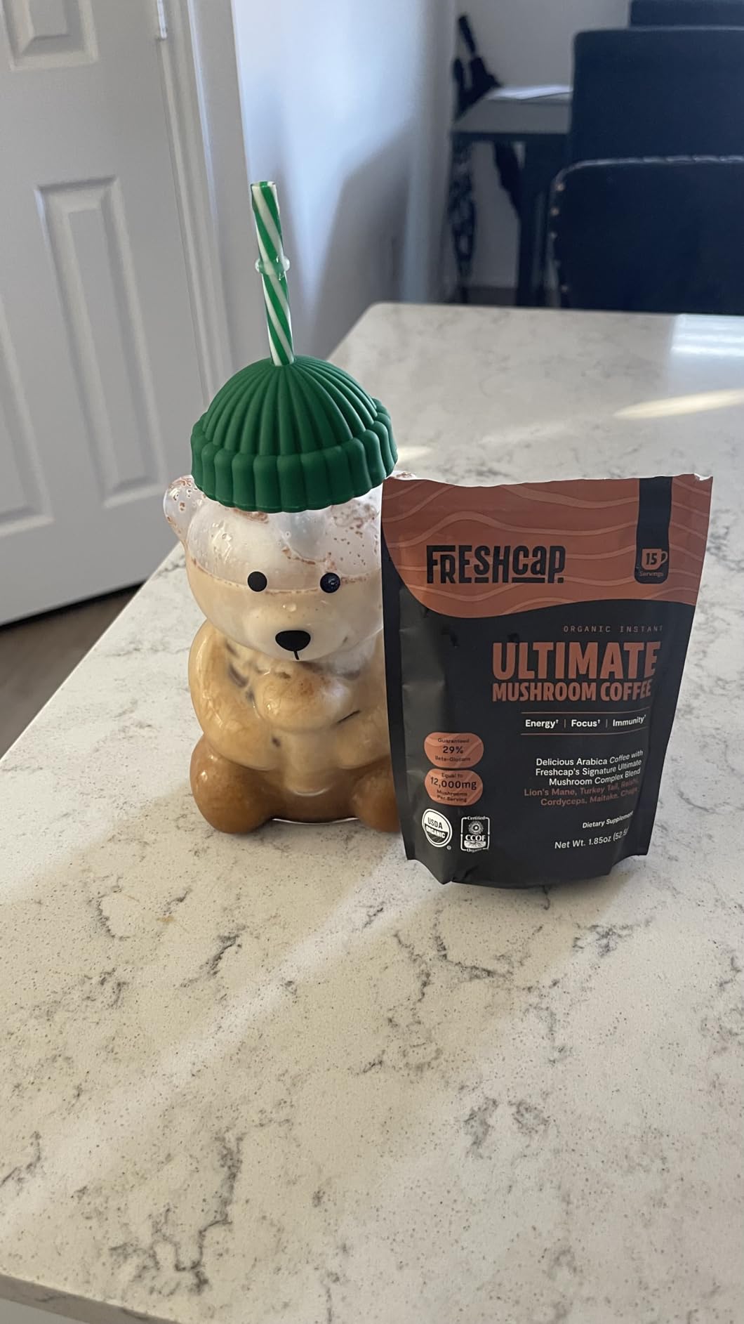 Premium Organic Mushroom Coffee - 12,000mg Fruiting Body Extract with 29% Beta-Glucans - Smooth Tasting, 3rd-Party Tested Nootropic for Clean Energy, No Jitters, Focus & Immune Support (15 Servings) customer photo 2