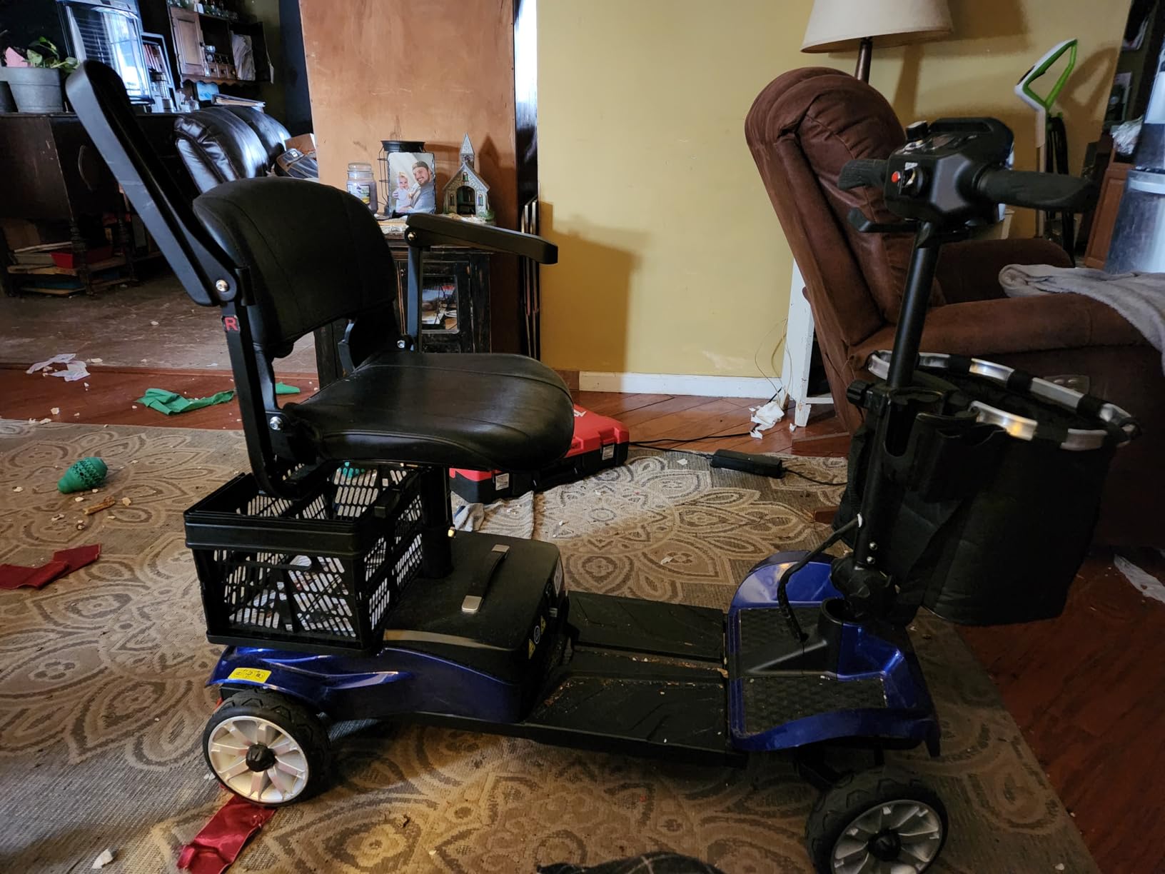 4-Wheel Mobility Scooter for Adults - Foldable Portable Motorized Scooters with 330lbs Capacity, Detachable Battery, Dual Baskets, Cup & Phone Holder (Pink) customer photo 1