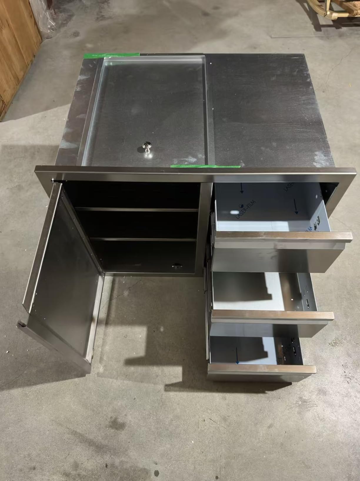 Outdoor Kitchen Drawer Combo Cabinet, Stainless Steel Triple Drawers with Integrated Access Door customer photo 1