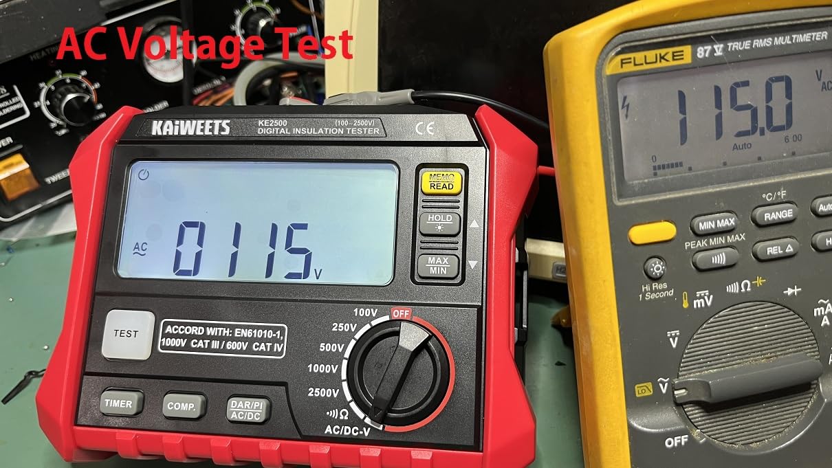 KAIWEETS Insulation Resistance Tester KE2500, Up to 200GOhm, 100V/250V/500V/1000V/2500V, One-Touch DAR/PI for HVAC, Motors, Solar customer photo 2