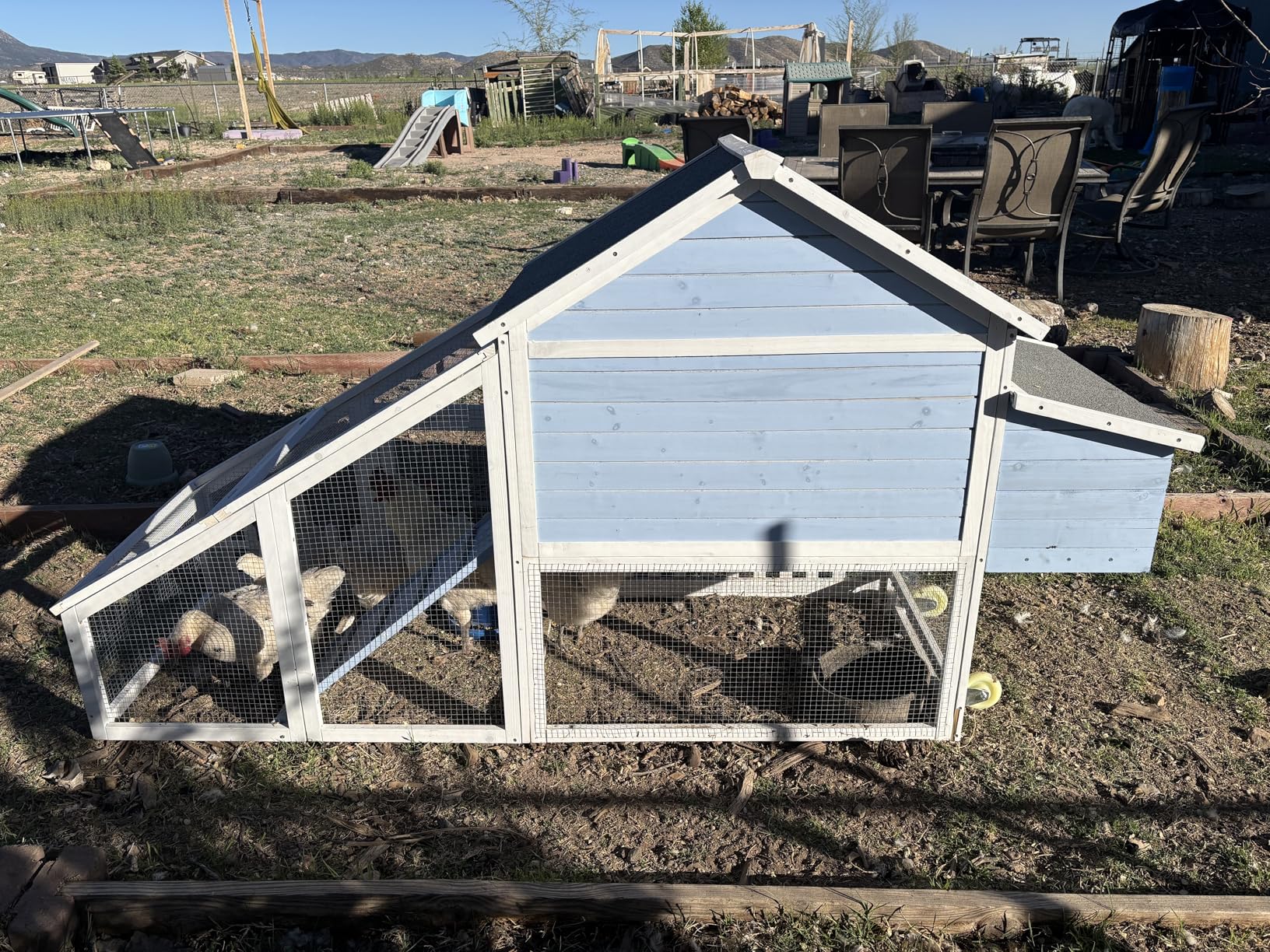 Weatherproof Wooden Chicken Coop - Indoor & Outdoor Walk-in Hen House with Run, Nesting Box, and Pull-Out Tray - Portable Backyard Poultry Cage for Easy Cleaning and Predator Protection customer photo 1