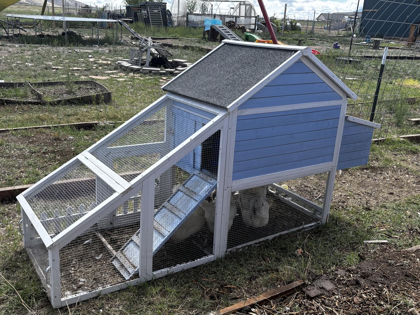 Weatherproof Wooden Chicken Coop - Indoor & Outdoor Walk-in Hen House with Run, Nesting Box, and Pull-Out Tray - Portable Backyard Poultry Cage for Easy Cleaning and Predator Protection customer photo 2