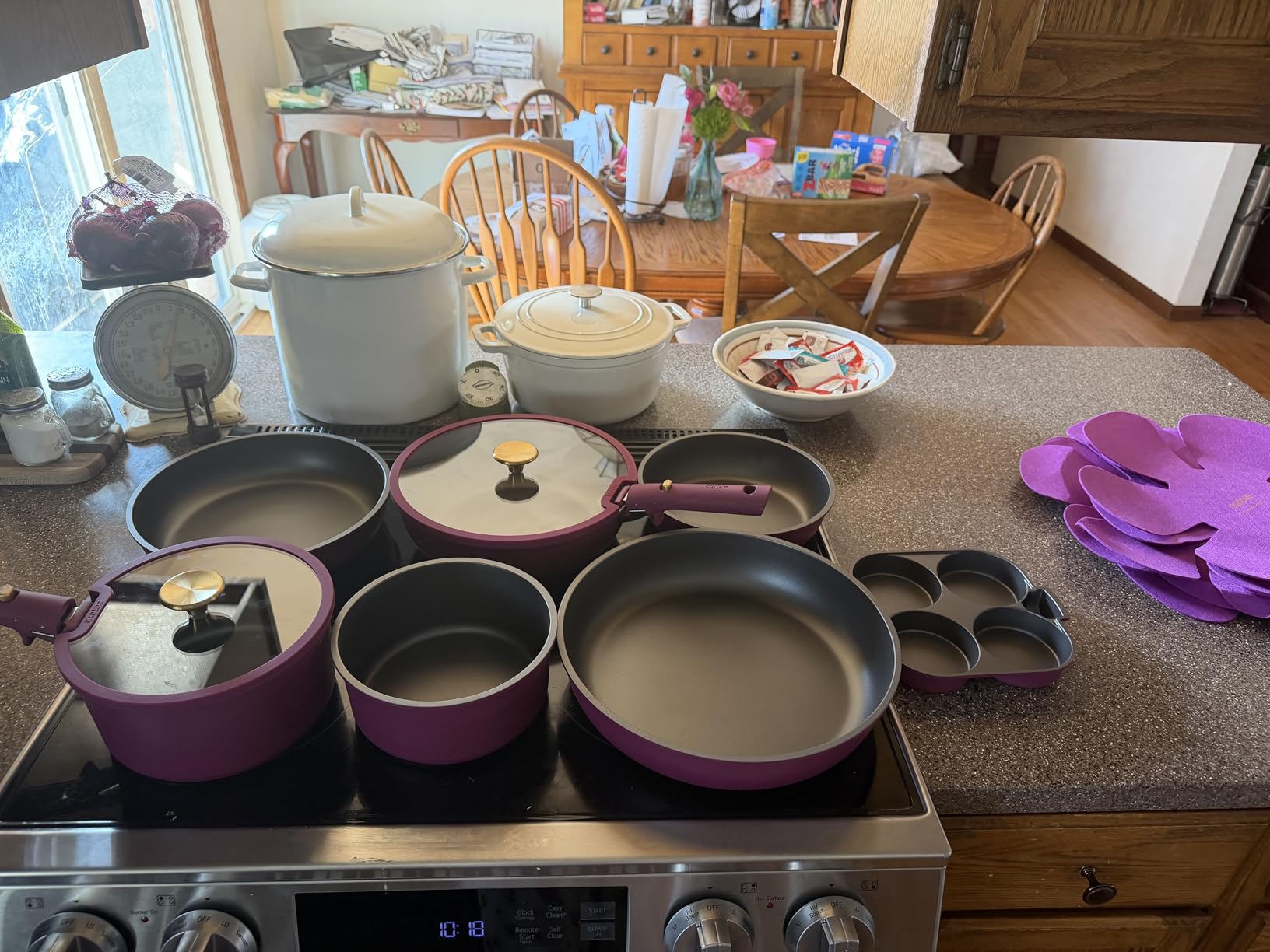 CAROTE 6pcs Pots and Pans Set Non Stick, Cookware Sets, Kitchen Set, Oven/Fridge Safe, Space Saving Pots Set, Nonstick Cooking Set with Versatile Detachable Handle, Induction RV Set customer photo 2