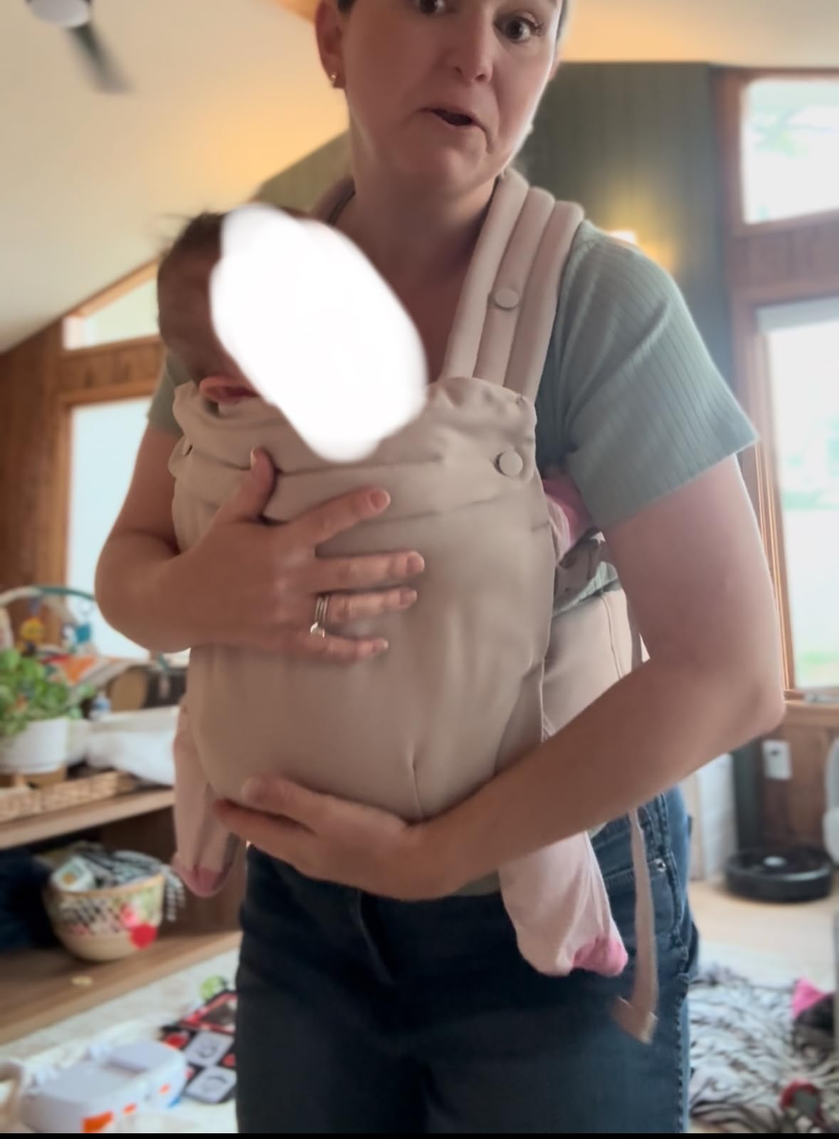 Infantino Honey Blossom Baby Carrier, Ergonomic Infant to Toddler Carrier, Hip Healthy M Position Support, Adjustable Sliding Seat, Padded Cross-Back Straps, 7-40 lbs customer photo 1