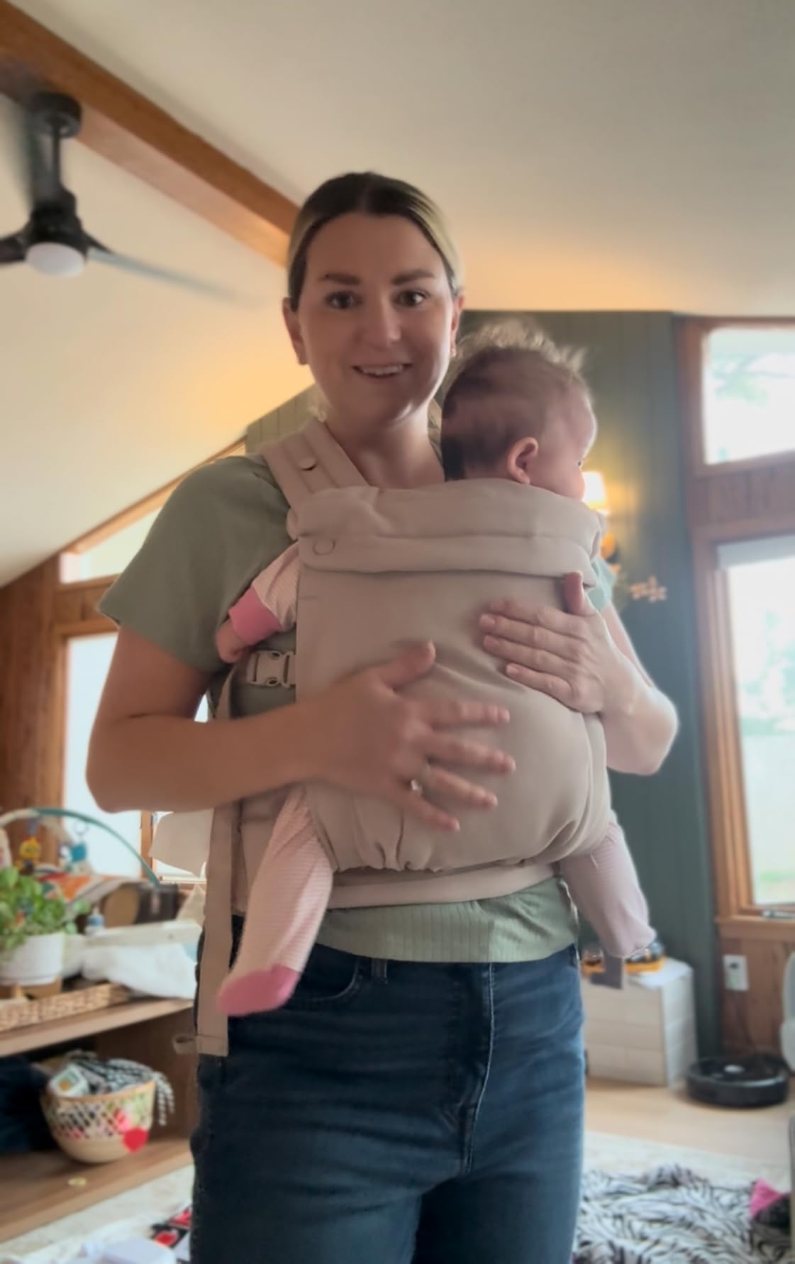 Infantino Honey Blossom Baby Carrier, Ergonomic Infant to Toddler Carrier, Hip Healthy M Position Support, Adjustable Sliding Seat, Padded Cross-Back Straps, 7-40 lbs customer photo 2