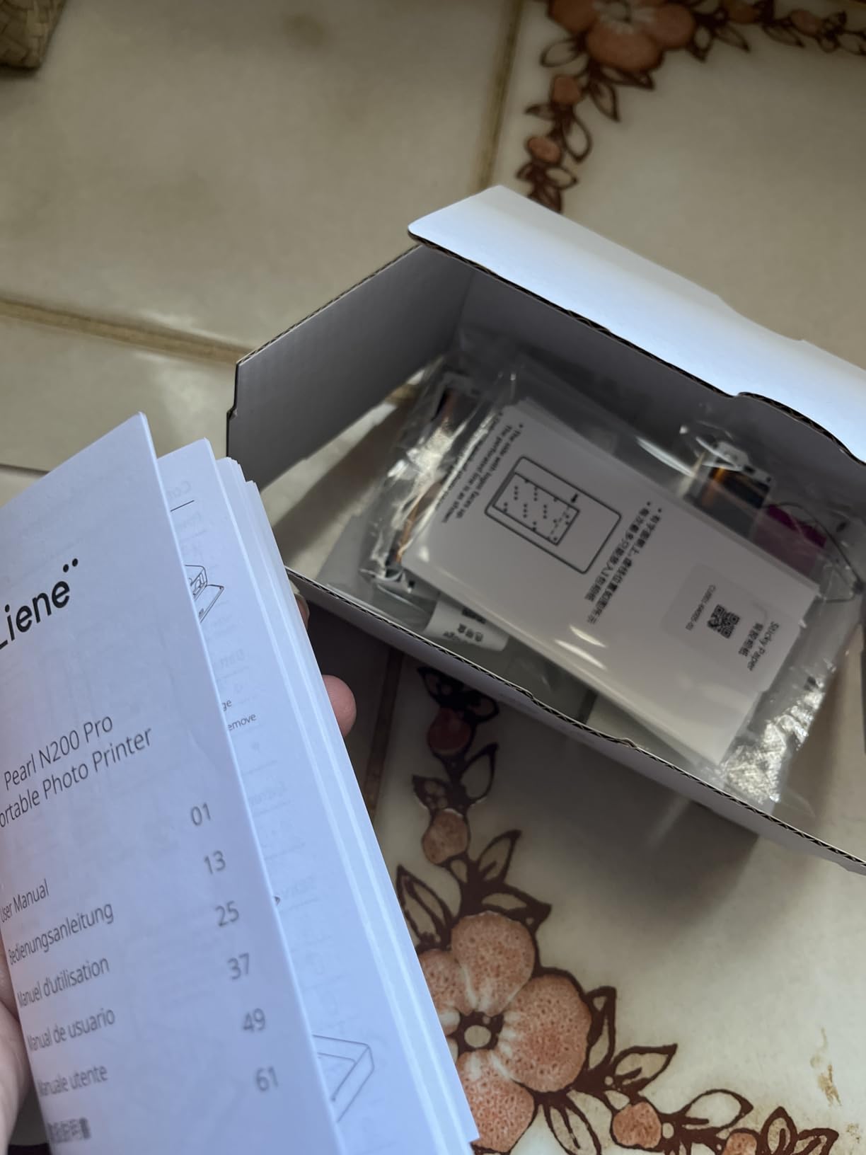 Liene Pearl N200 Pro Portable AI Photo Printer, Instant Mini Picture Printer for iPhone Smartphone, Thermal Dye Sublimation Bluetooth Sticker Maker 50 Sheets 2x3 Adhesive Paper & 5 Cartridges, Purple customer photo 2