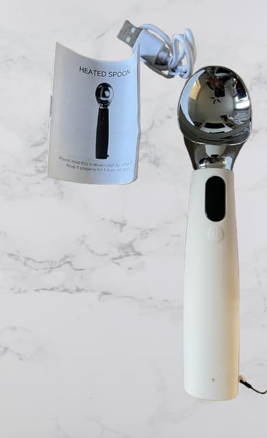Heated Ice Cream Scoop - 3-Speed Electric Warming Scooper, Rechargeable USB-C Fast Charge with LED Display, IP67 Waterproof Head for Hard Ice Cream/Gelato, Easy to Clean - White customer photo 1