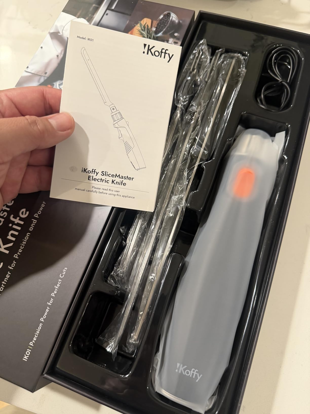 SliceMaster Cordless Electric Knife, 45W High-Torque Motor, 9.3