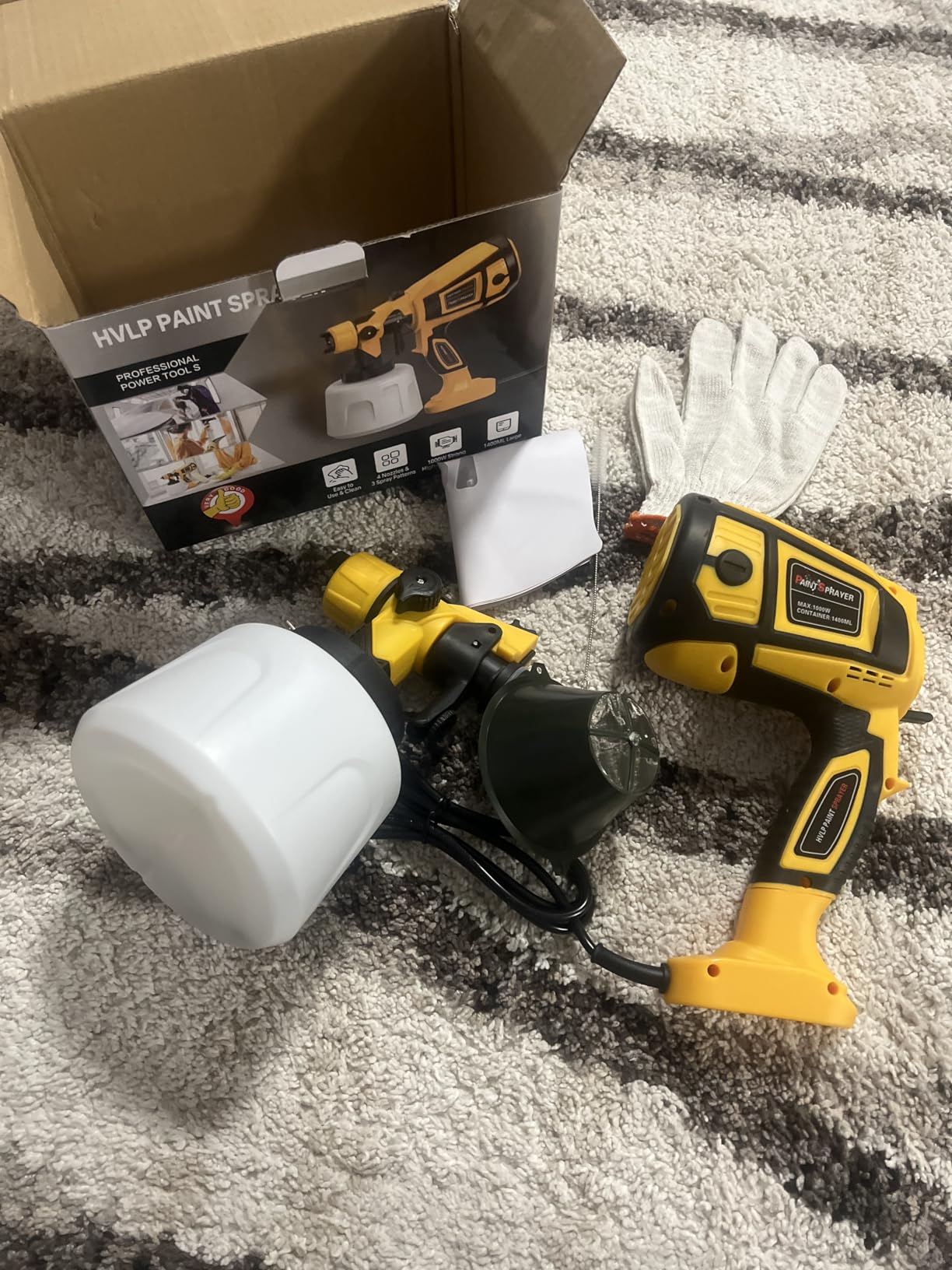 Paint Sprayer Tool 1000W High Power Electric Spray Paint Gun Easy to Clean for Furniture Cabinets House Painting Gold customer photo 2