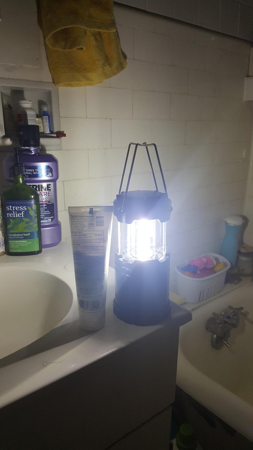 MalloMe LED Camping Lantern, Battery Powered Lanterns for Power Outages, Portable Hanging Collapsible Camping Lights for Outdoor, Home, Emergency, Hurricane Lamp Survival Outage Light 3 x AAA Operated customer photo 2
