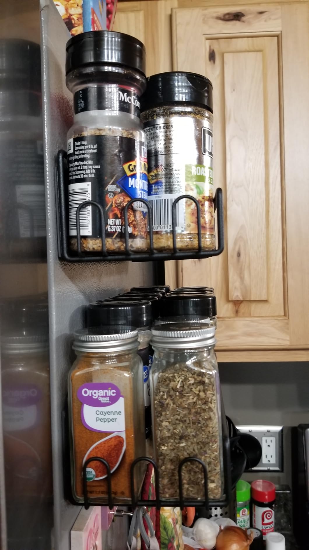 8-Tier Over the door organizer, Heavy Duty Metal Pantry Organizer and storage with Adjustable Baskets, 2-in-1 Hanging or Wall Mounted Shelf for Kitchen, Bathroom, Laundry Room-Large Spice rack customer photo 2