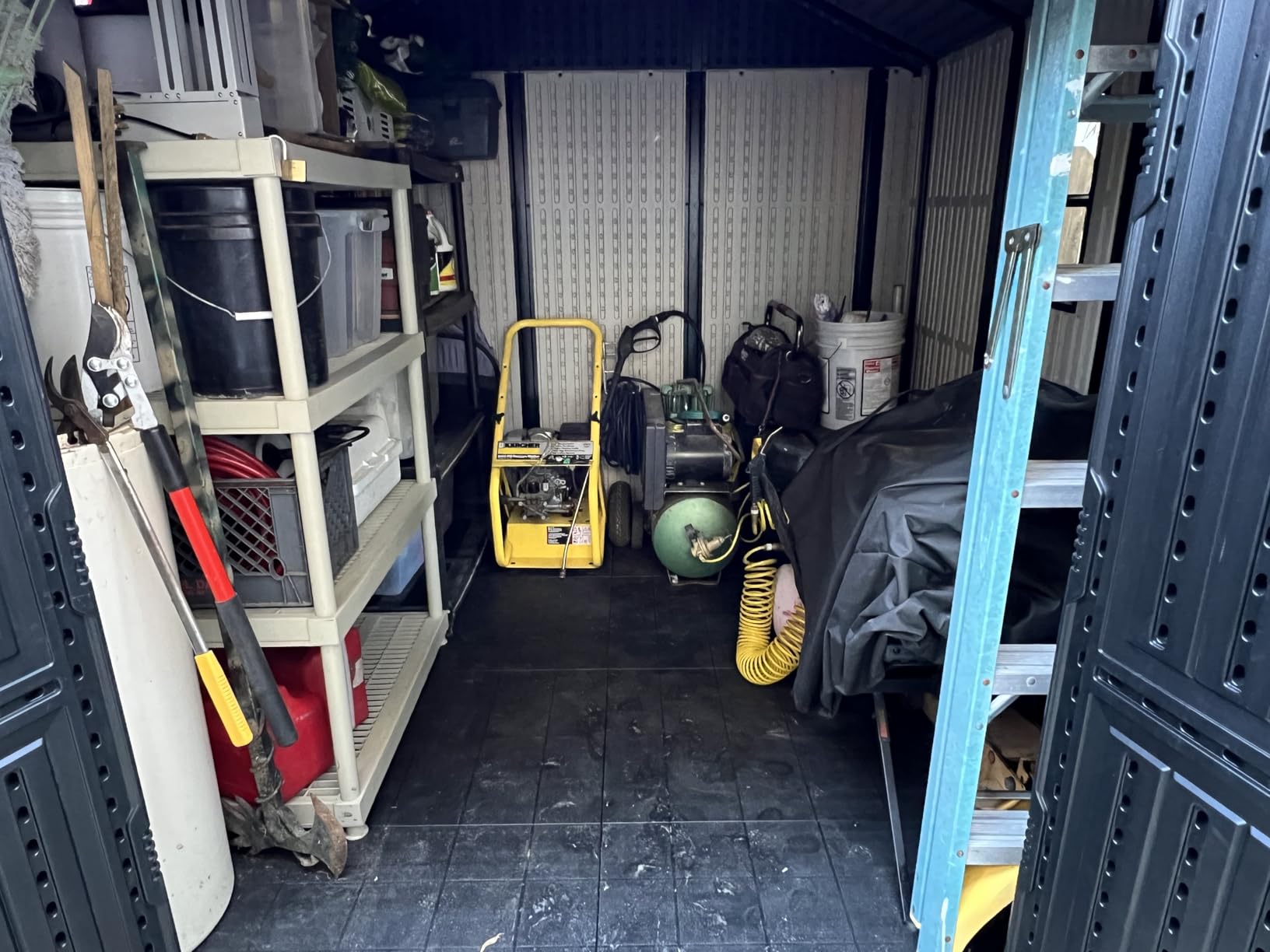 Patiowell 6x4 FT Resin Outdoor Storage Shed with Floor, Plastic Storage Shed with Lockable Door, Outside Shed Perfect to Store Patio Furniture, Garden Tools Bike Accessories, Lawn Mower, Light Gray customer photo 2