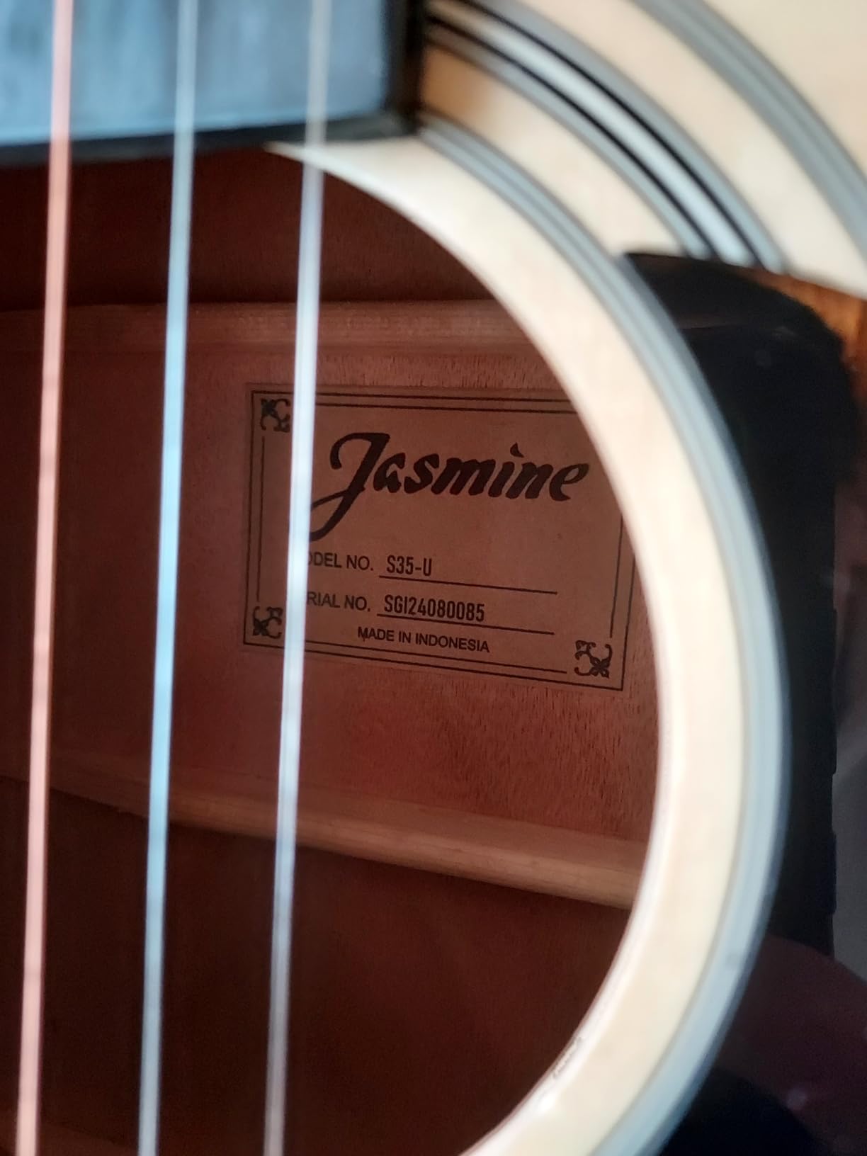 Jasmine S35 Dreadnought Acoustic Guitar Strings 6, Rosewood Fingerboard, Advanced X Bracing - Full-Size Guitar for Beginners & Others - Natural Finish, Right customer photo 2
