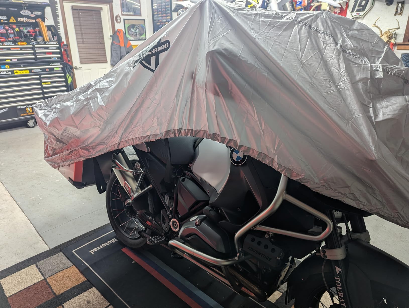 Nelson Rigg XL Motorcycle Half Cover All-Weather, 100% Waterproof, Taped Seams, Free Stuff Sack, Fits most Touring motorcycles Harley Davidson Ultra or Honda Goldwing customer photo 2