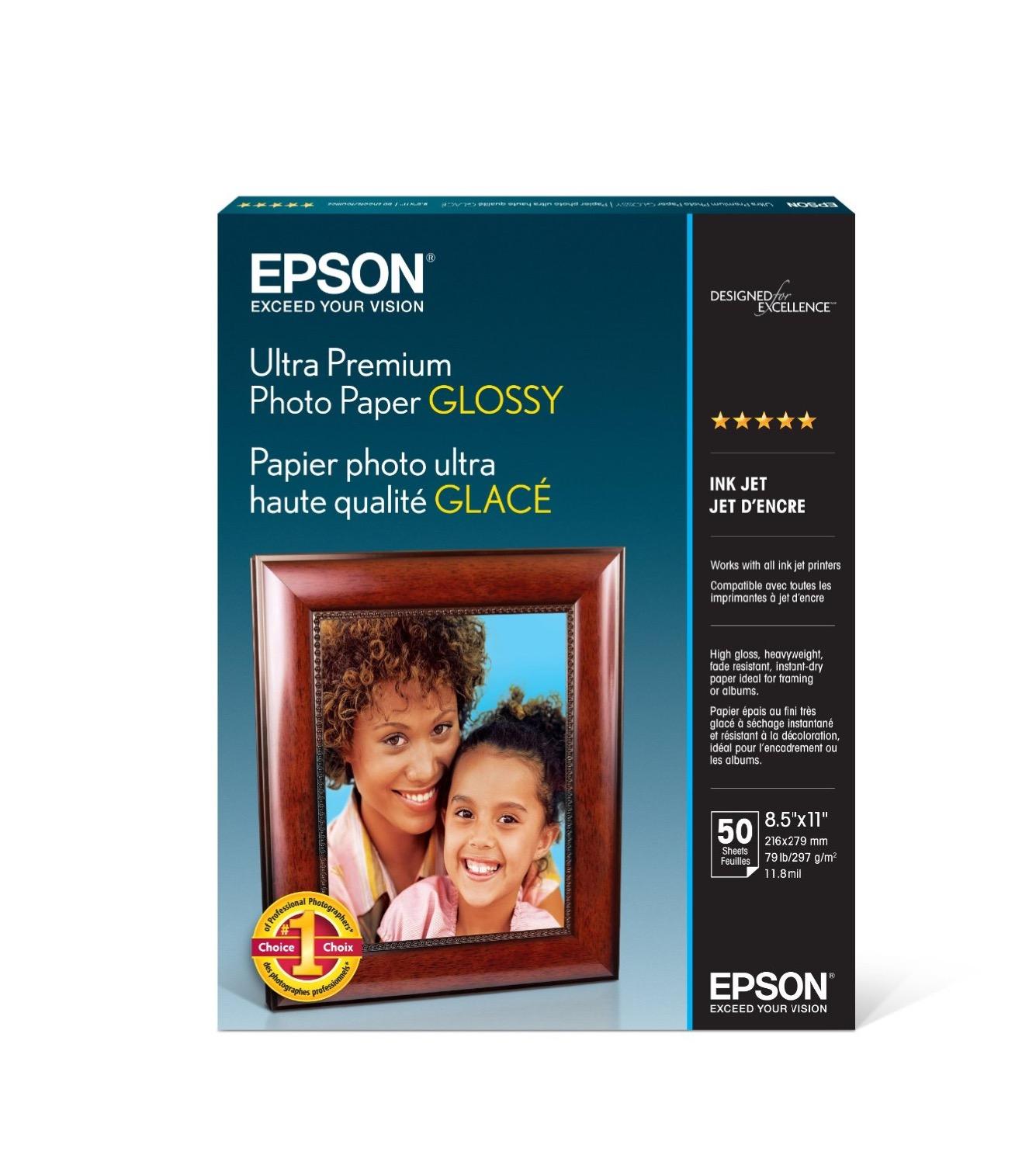 Epson Ultra Premium Photo Paper Glossy (8.5x11 Inches, 50 Sheets) (S042175) customer photo 1