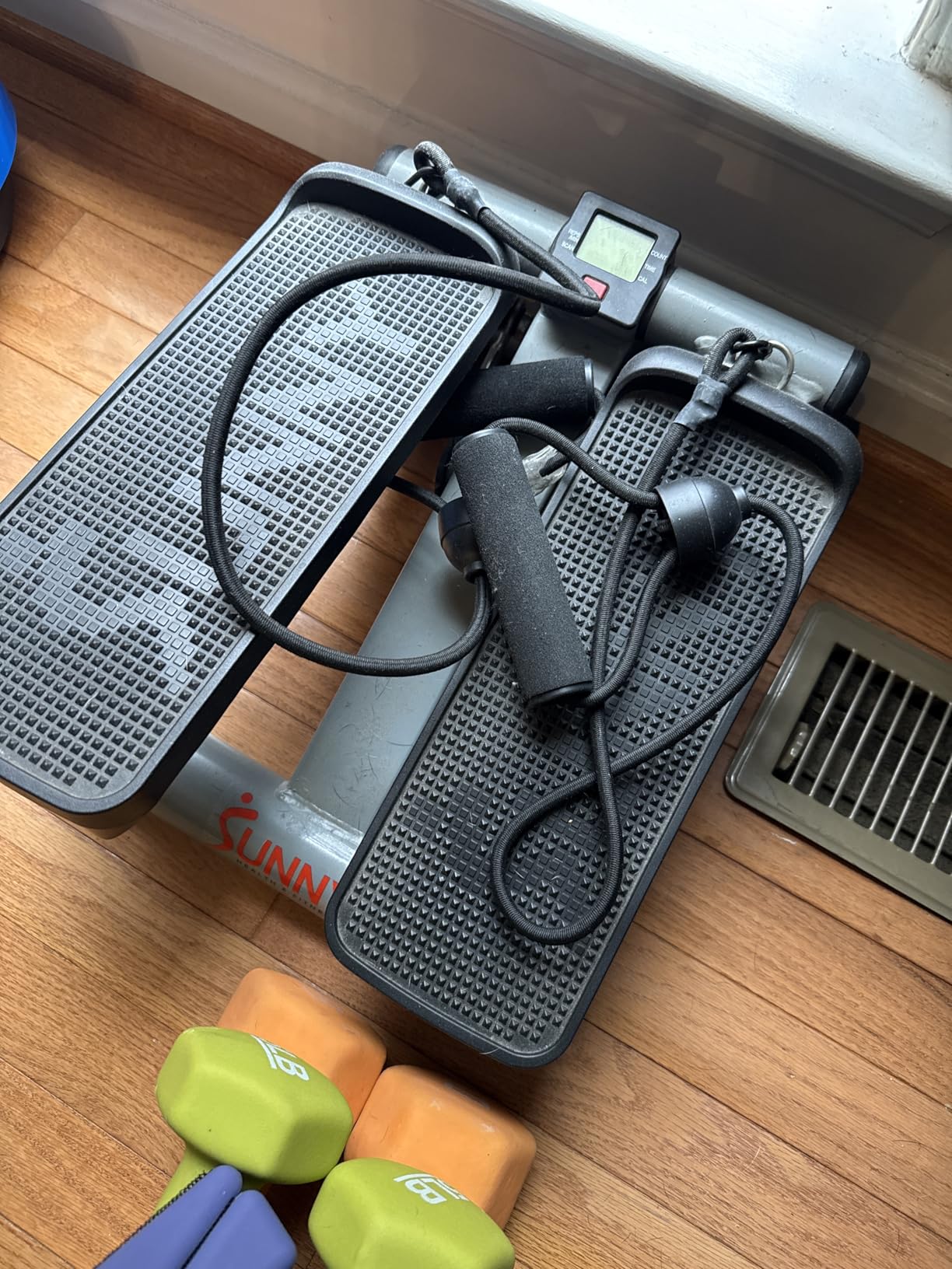 Sunny Health & Fitness Mini Steppers for Exercise at Home, Stair Step Workout Machine with Resistance Bands, Full Body Cardio Equipment customer photo 1