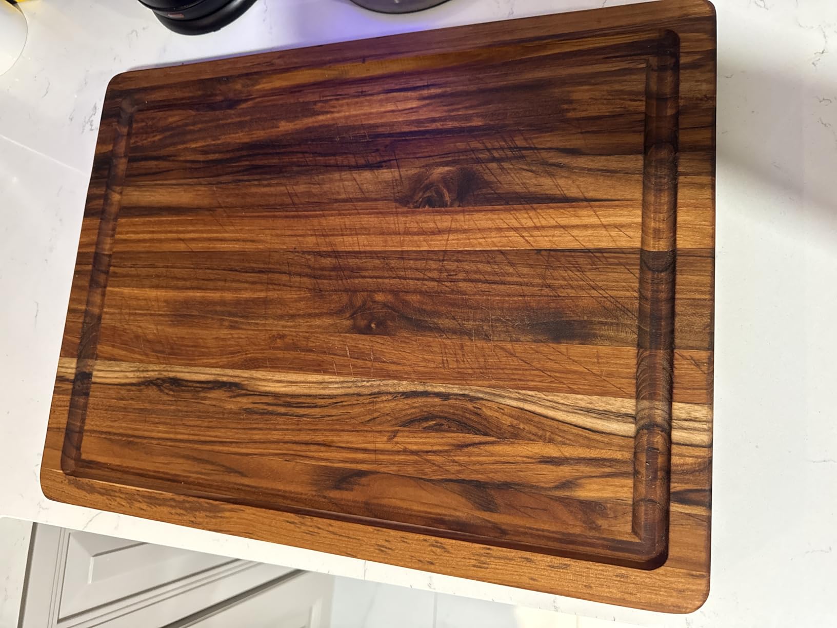 Teakhaus Carving Board with Juice Groove - Extra Large (XL) Teak Wood Cutting Board 24L x 18W x 1.5 Inch Thick - Sustainably Harvested and FSC Certified - Knife Friendly with Beeswax Oil Finish customer photo 1