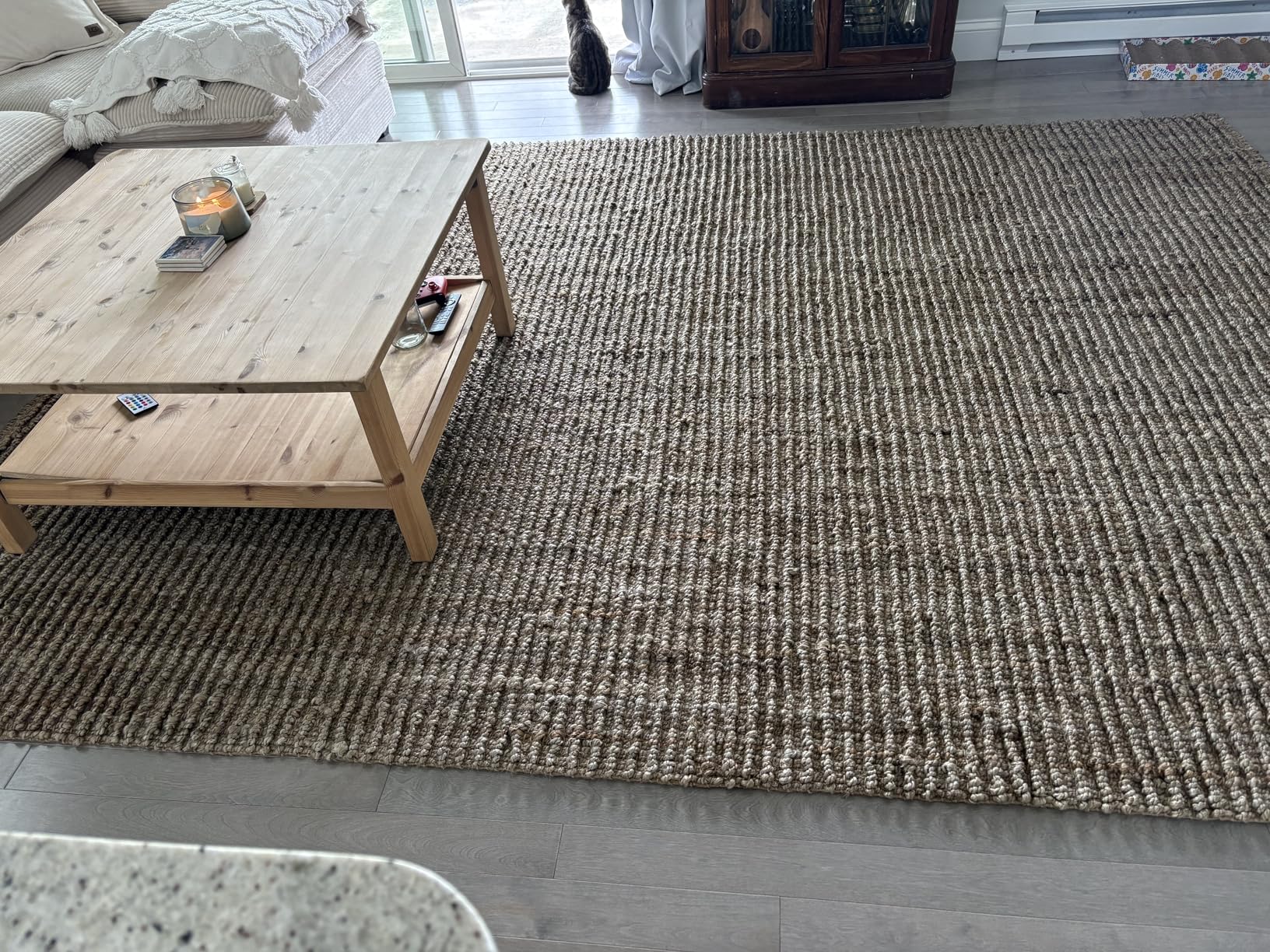 SAFAVIEH Area Rug 8x10 - Natural Fiber Collection - Large - Natural Brown, Handmade Jute, Farmhouse Style, Chunky Textured Thick Pile (NF447A) customer photo 1