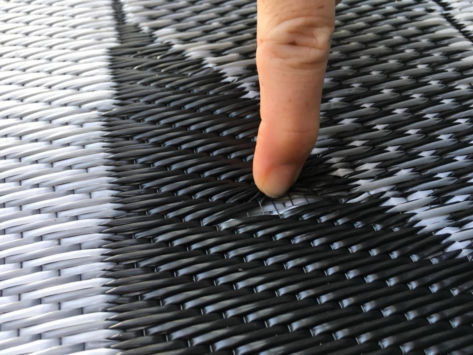 Stylish Camping Reversible Outdoor Mat 9x18 - Large Plastic Straw Floor Rug for Outdoors, RV, Patio, Backyard, Picnic, Beach, Camping, Black/White customer photo 2