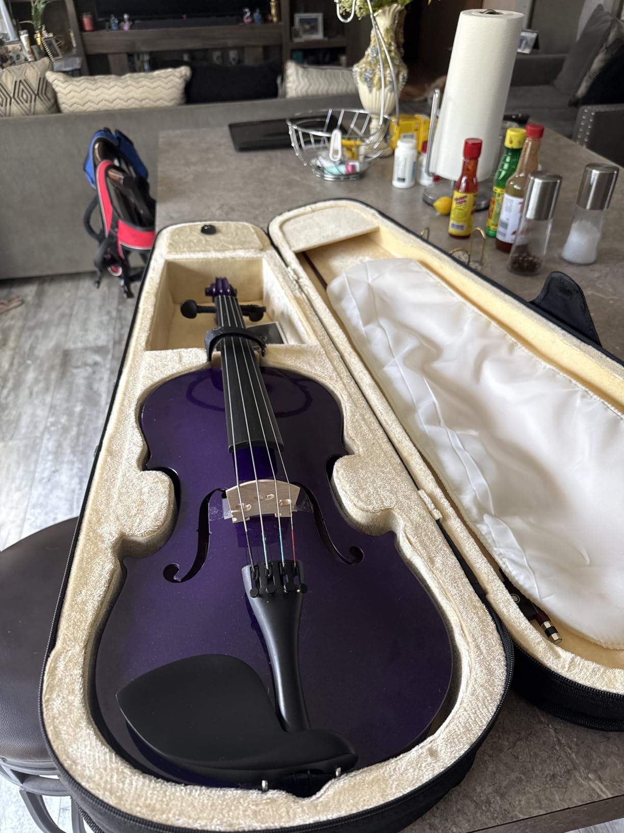 Mendini by Cecilio 16-Inch Solid Wood Viola Set for Beginners - Hand Carved Acoustic Viola Kit with Hard Case, Bow, Rosin, Bridge and Extra Strings (Satin Antique) customer photo 2