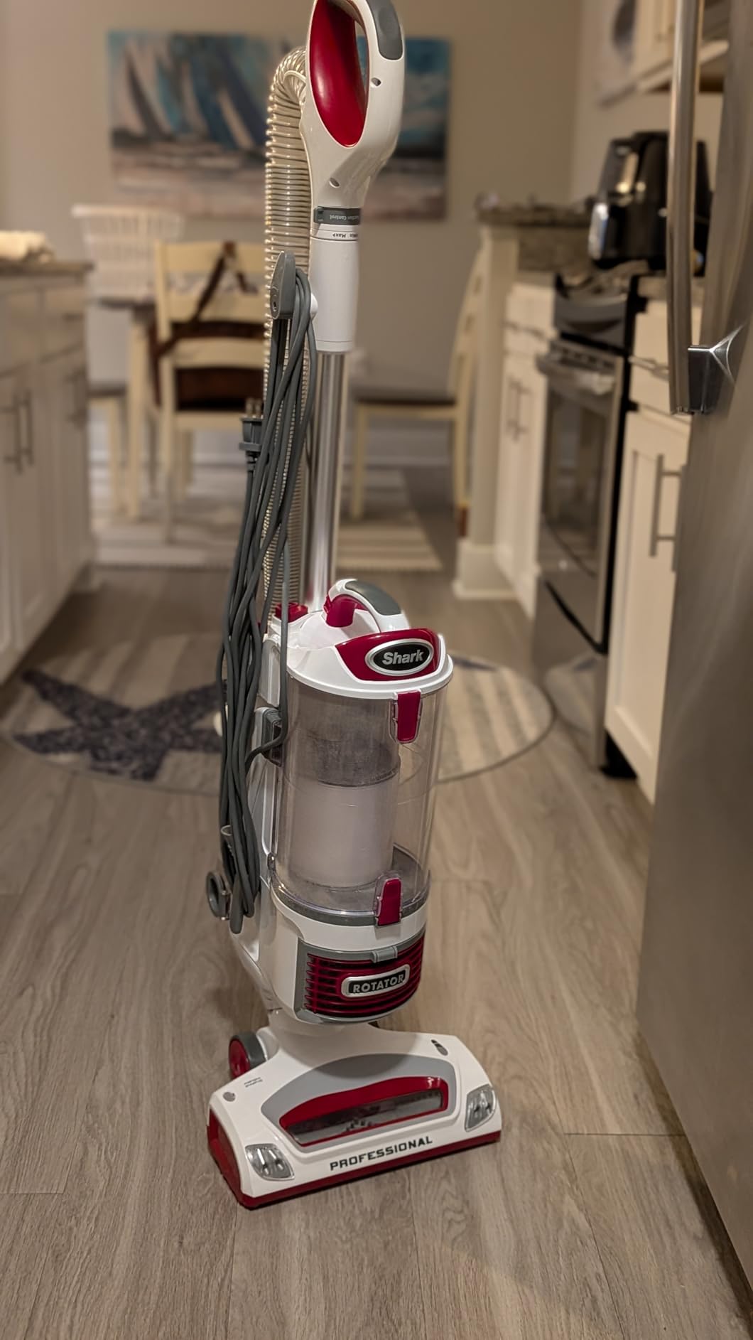 Shark NV501 Rotator Professional Lift-Away Upright Vacuum with HEPA Filter, Swivel Steering, LED Headlights, Wide Upholstery Tool, Dusting Brush & Crevice Tool, White/Red customer photo 1