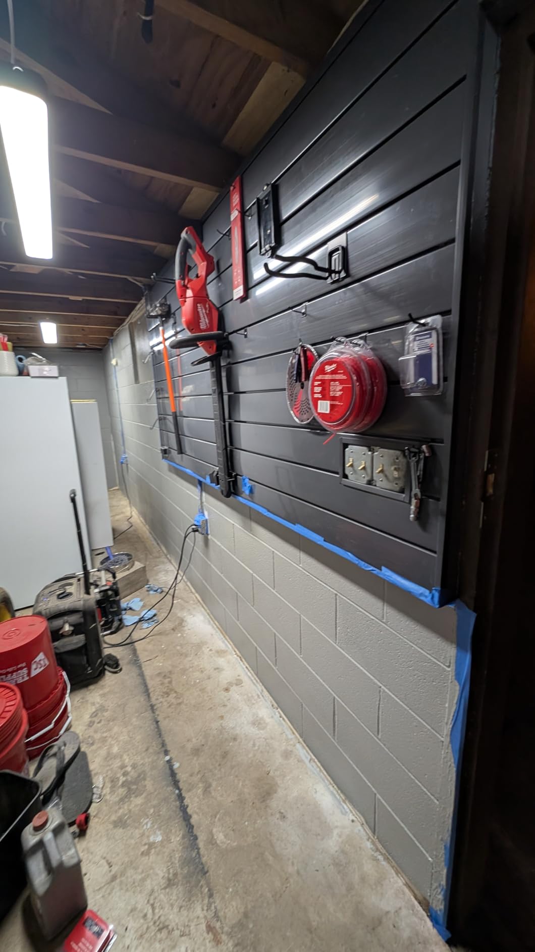 Proslat 88105 Heavy Duty PVC Slatwall Garage Organizer, 8-Feet by 4-Feet Section, 10 Panels, Charcoal customer photo 2