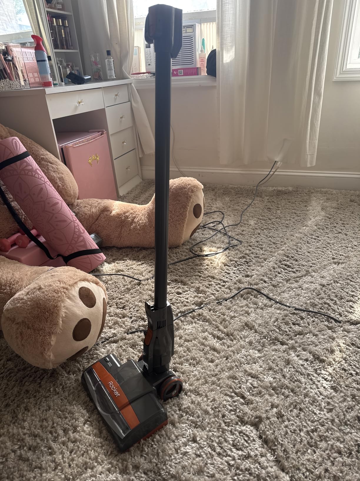 Shark Rocket Ultra-Light Corded Bagless Vacuum for Carpet and Hard Floor Cleaning with Swivel Steering (HV301), Gray/Orange customer photo 2