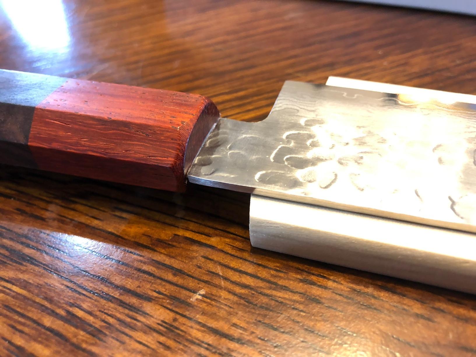 Yoshihiro VG10 46 Layers Hammered Damascus Sujihiki Japanese Slicer Knife (9.5'' (240mm)) customer photo 1