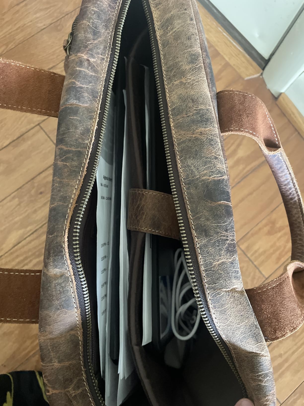 Leather briefcase 18 Inch Laptop Messenger Bags for Men and Women Best Office briefcase Satchel Bag customer photo 1
