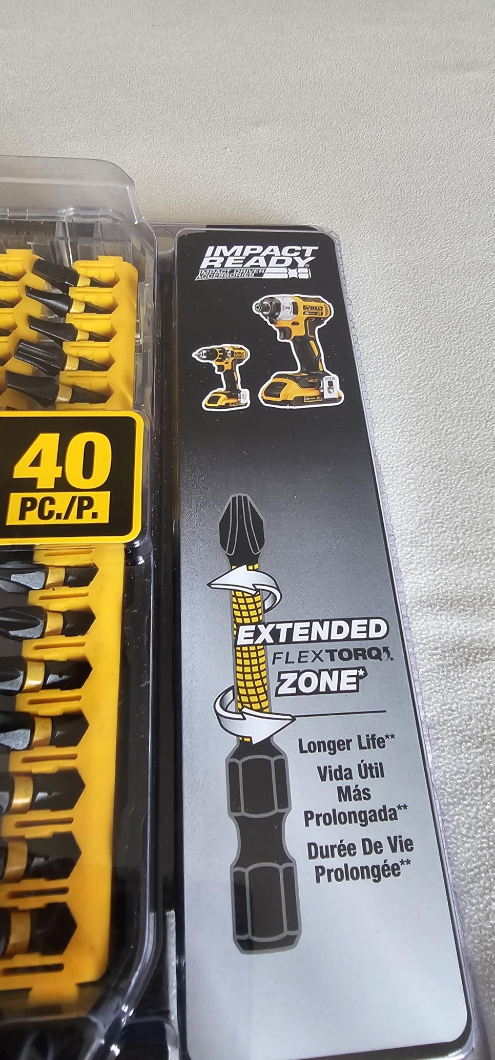 DEWALT Screwdriver Bit Set, 40 Pcs. Impact Ready, FlexTorq Impact Driver Bit Set with Storage Case (DWA2T40IR) customer photo 2