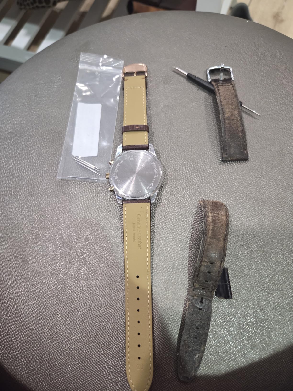 iStrap Leather Watch band Alligator Grain Calfskin Replacement Strap Stainless Steel Buckle Bracelet for Men Women-18mm 19mm 20mm 21mm 22mm 24mm-Black Brown customer photo 2