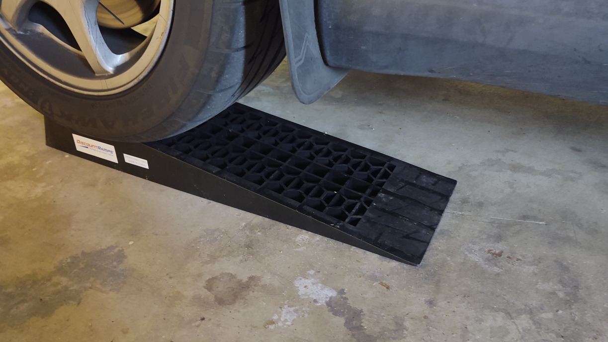 Black Widow Car Ramps for Oil Change, Low Profile, 2,200 lb GAWR, 2.5
